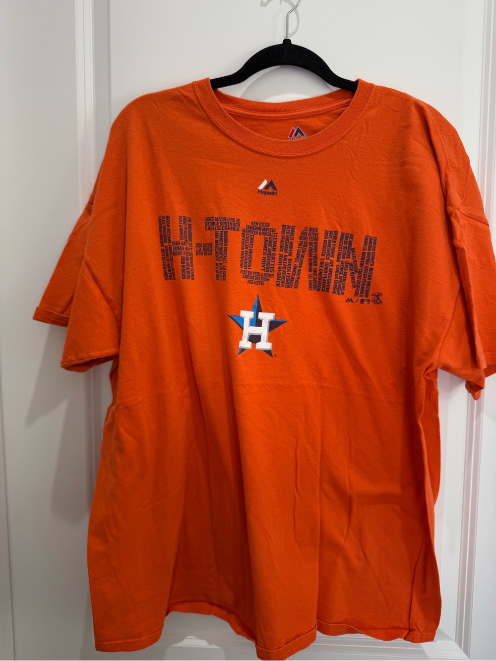 Majestic Orange Houston Astros Fan Tee with Logo